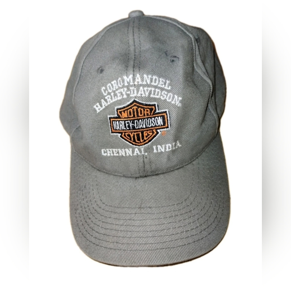 Coromandel Harley Davidson Grey Baseball Hat Chennai, India 100% Cotton OSFA